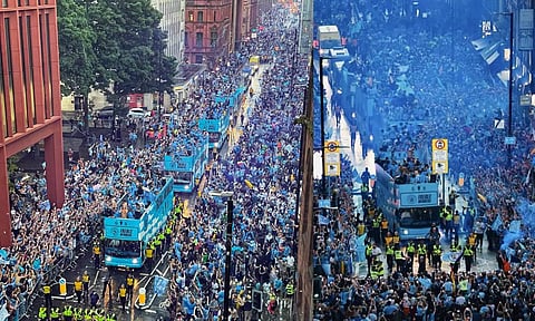 மான்செஸ்டர் சிட்டி வீரர்களை வரவேற்ற 2 லட்சத்திற்கும் மேற்பட்ட ரசிகர்கள்