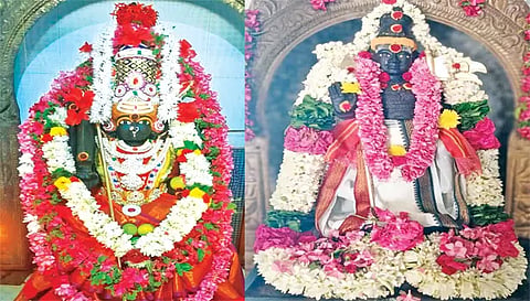 கோப்பணம்பாளையம் பரமேஸ்வரர் ஆலயத்தில் உள்ள பாலமுருகன், பேட்டை பகவதி அம்மன் கோவிலில் உள்ள முருகன் சிறப்பு அலங்காரத்தில் இருந்தபோது எடுத்த படம்.