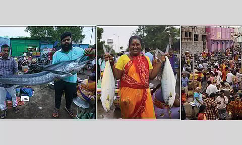 தடைகாலம் முடிந்து முதல் ஞாயிற்றுக்கிழமை: காசிமேட்டில் மீன்வாங்க குவிந்த மக்கள் கூட்டம்