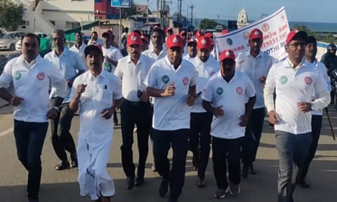 குமரி மாவட்டத்தில் இன்று போதை ஒழிப்பு விழிப்புணர்வு ஜோதி ஓட்டம்