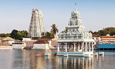 சுசீந்திரம் கோவிலில் பிரதோசத்தையொட்டி நடந்த சாமி ஊர்வலத்தில் வாகனம் சரிந்ததால் பரபரப்பு