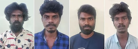 கைதான காளியப்பன், சங்கர்கணேஷ், பெருமாள், சஞ்சய்குமார்.