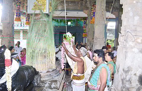 ஆடிப்பூர திருவிழாவை முன்னிட்டு கடலூர் பாடலீஸ்வரர் கோவிலில் கொடியேற்று விழா நடந்தது.