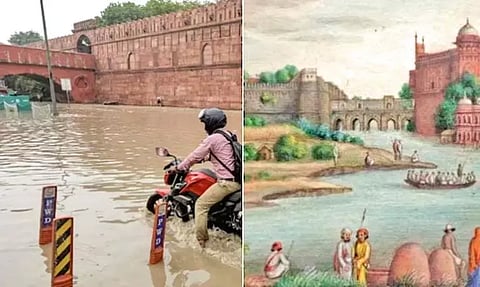 வெள்ளத்தில் தத்தளிக்கும் டெல்லியின் பழைய கால புகைப்படங்கள் வைரல்