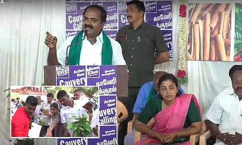 ஒரு கோடி மரங்களை நட்டுள்ள காவேரி கூக்குரல் இயக்கத்திற்கு தமிழக சுற்றுச்சூழல் துறை அமைச்சர் பாராட்டு