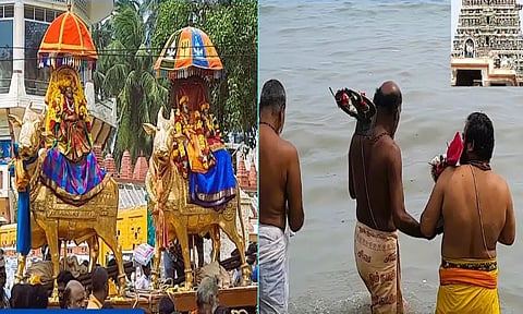 ராமேசுவரம் கோவிலில் குவிந்த பக்தர்கள்: அக்னி தீர்த்த கடற்கரையில் இன்று தீர்த்தவாரி