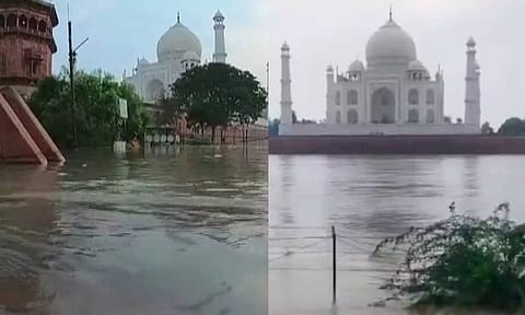 45 ஆண்டுகளுக்கு பிறகு யமுனை ஆற்றின் வெள்ளம் தாஜ்மகாலுக்குள் புகுந்தது