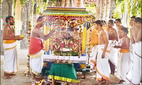 யாக பூஜைகள் நடந்தபோது எடுத்தபடம்.