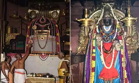 பெருவுடையார்-பெரியநாயகி அம்மனுக்கு சிறப்பு அபிஷேகம்