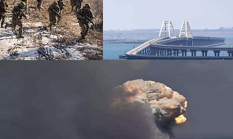 ரஷியாவின் கிரிமீயா பகுதியில் வெடிமருந்து கிடங்கு மீது டிரோன் தாக்குதல்- உக்ரைன் ராணுவம் அதிரடி