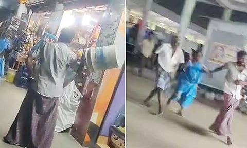 மது போதையில் தகராறு செய்த வாலிபரை ஓட, ஓட விரட்டி செருப்பால் தாக்கிய பெண்