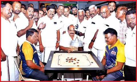 க.செல்வராஜ் எம்.எல்.ஏ. போட்டியை தொடங்கி வைத்த காட்சி.