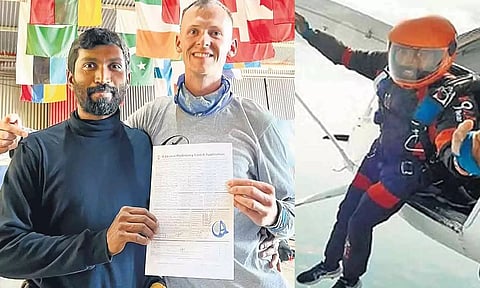 கேரள மென்பொருள் அதிகாரியின் சாதனை: ஸ்கை டைவிங் விளையாட்டில் புதிய உச்சம்