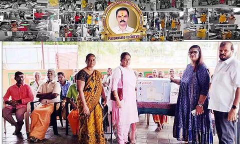 முதியோர் காப்பகத்திற்கு நல உதவிகளை வழங்கிய காட்சி.