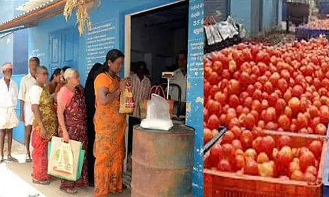 5 ரேஷன் கடைகளில் தக்காளி விற்பனை