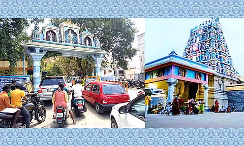 பக்தர்கள் வாகனங்களில் சென்ற காட்சி.