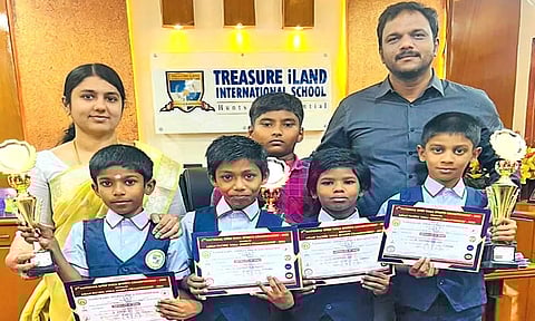 தாய்லாந்தில் நடைபெறும் யோகா போட்டிக்கு ட்ரஷர் ஐலண்ட் பள்ளி மாணவர்கள் தேர்வு