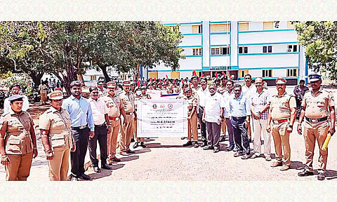 பேரணியில் கலந்து கொண்டவர்களின் காட்சி.