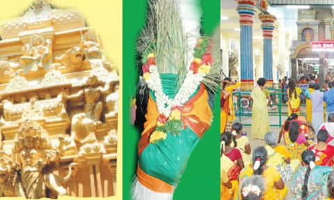 கருணை பொங்க கருவறையில் வீற்றிருக்கும் அம்மன்