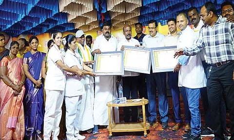 திறப்பு விழாவில் அமைச்சர் மா.சுப்பிரமணியன் பங்கேற்ற காட்சி. அருகில் ராஜா எம்.எல்.ஏ.