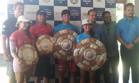 மாமல்லபுரத்தில் நடைபெற்ற அலைச்சறுக்கு போட்டியில் ஜப்பான் வெற்றி