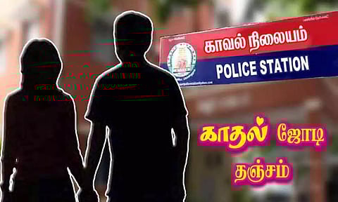 காதலனை கரம் பிடித்த இளம்பெண் பாதுகாப்பு கேட்டு போலீசில் தஞ்சம்
