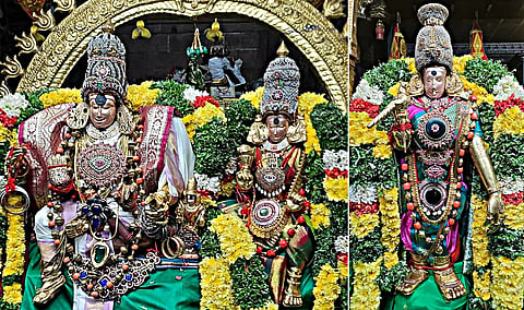 மதுரை மீனாட்சி அம்மன் கோவிலில் நடந்து வரும் ஆவணி மூல திருவிழாவின் 7-ம் நாளான இன்று வளையல் விற்ற லீலை நடைபெற்றது.