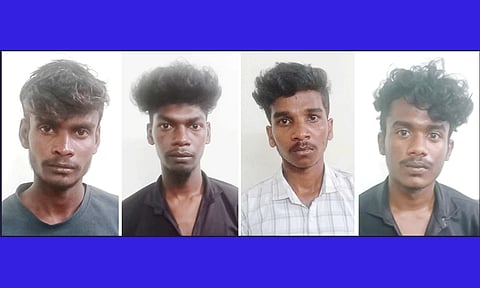 கைதான 4 பேரை படத்தில் காணலாம். 