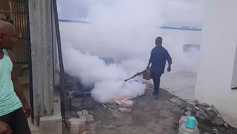 நாமக்கல் நகராட்சிக்கு உட்பட்ட பகுதியில் கொசு மருந்து அடிக்கும் பணி தீவிரப்படுத்தப்பட்டு உள்ளது.