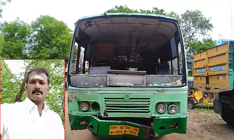 ஆண்டிபட்டி அருகே அரசு பஸ்சில் இருந்து குதித்த டிரைவர் மரணம்