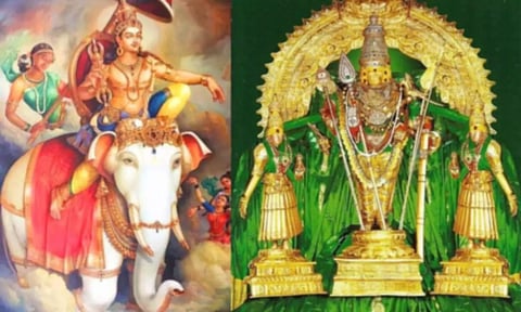 முருகனுக்கு இந்திரன் கொடுக்கும் தீபாவளி சீர்