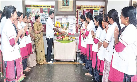 வி.எஸ்.ஆர். இன்டர்நேஷனல் பள்ளியில் விநாயகர் சதுர்த்தி விழா