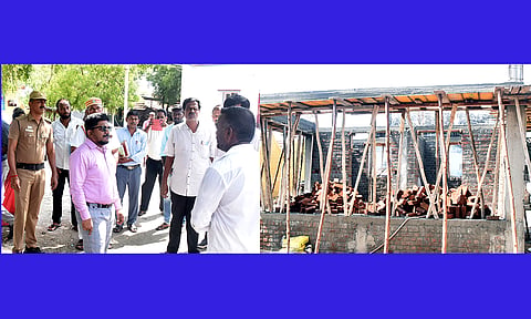 நென்மேனி ஊராட்சியில் கட்டப்பட்டு வரும் புதிய ஊராட்சி மன்ற அலுவலக கட்டுமான பணிகளை கலெக்டர் ஜெயசீலன் ஆய்வு செய்தார்.