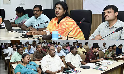 பருவமழை முன்னேற்பாடு பணிகள் தொடர்பான ஆலோசனை கூட்டம் கலெக்டர் ஷஜீவனா தலைமையில் நடைபெற்றது.