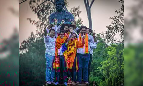 2023 டெல்லி மாணவர் சங்க தேர்தல்.. ஏ.பி.வி.பி. வெற்றி