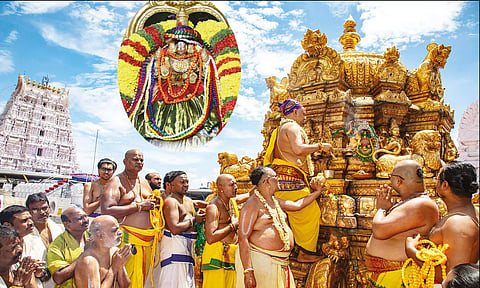 திருச்சானூரில் பத்மாவதி தாயாருக்கு பவித்ர மாலைகள் சமர்ப்பணம்