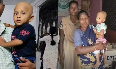 சிறுவன் அருள்முருகனை போலீசார் மீட்ட காட்சி.