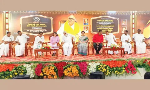 கொரட்டூர் வடக்கு பகுதி தி.மு.க.சார்பில் கருணாநிதி நூற்றாண்டு விழா- அமைச்சர் சேகர்பாபு பங்கேற்பு