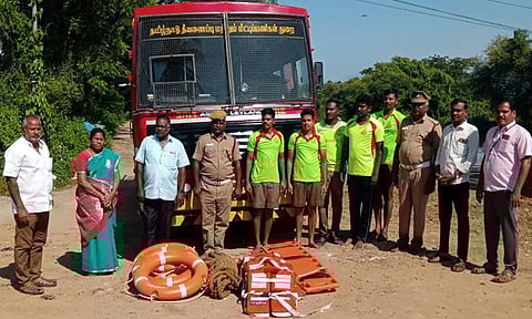 கீழ்பவானி வாய்க்காலில் பேரிடர் கால ஒத்திகை பயிற்சி