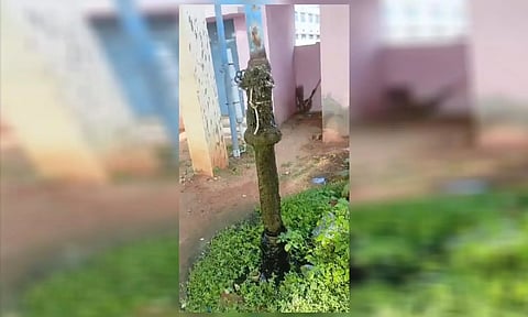 சிதிலமடைந்த குடிநீர் குழாய்.