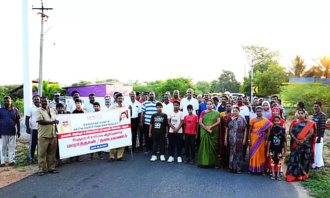 கல்லிடைக்குறிச்சி பேரூராட்சி சார்பில் விழிப்புணர்வு மாரத்தான் நடைபயணம்