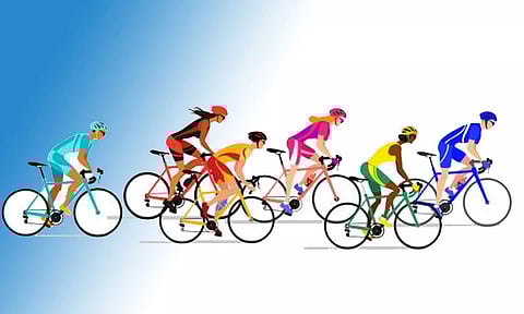 பள்ளி மாணவ-மாணவிகளுக்கு மாவட்ட சைக்கிள் போட்டிகள்