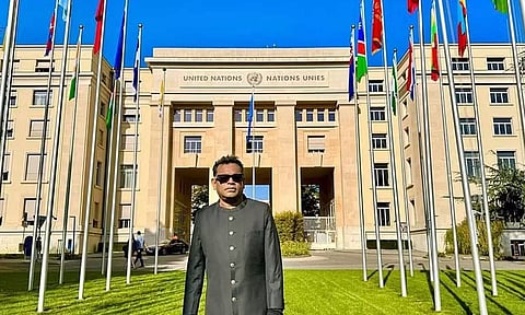 ஐ.நா. தலைமையகத்தில் ஏ.ஆர்.ரகுமான்- ட்ரெண்டாகும் புகைப்படம்