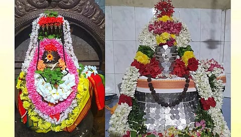 கோப்பணம்பாளையம் பரமேஸ்வரர், எல்லையம்மன் கோவிலில் உள்ள ஏகாம்பரநாதர் சிறப்பு அலங்காரத்தில் பக்தர்களுக்கு அருள்பாலித்த காட்சி.