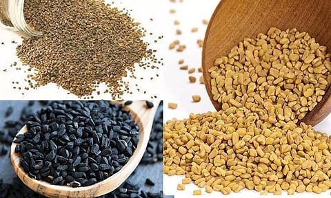 Fenugreek, Black Cumin & Omam Benefits in tamil: வெந்தயம், கருஞ்சீரகம், ஓமம் மருத்துவ பயன்கள்