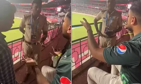 பாகிஸ்தான் ரசிகர்கூட 'பாரத் மாதா கீ ஜே' னு தான் சொல்லணுமா? வைரல் வீடியோ