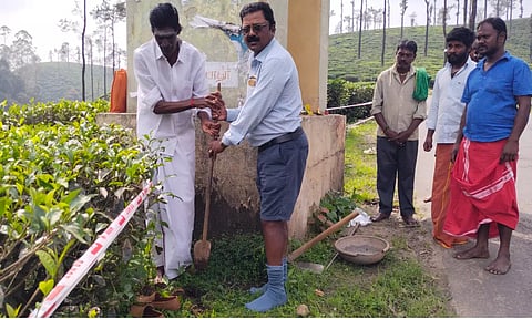 5 பேர் பலியான இடத்தில் தடுப்பு வேலி அமைக்க பூமி பூஜை