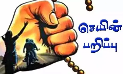 பெண்ணிடம் செயின் பறித்த வாலிபர் கைது