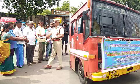 "தீ விபத்தில்லா தீபாவளி" மாமல்லபுரத்தில் சுற்றுலா பயணிகளிடம் தீயணைப்பு துறையினர் விழிப்புணர்வு