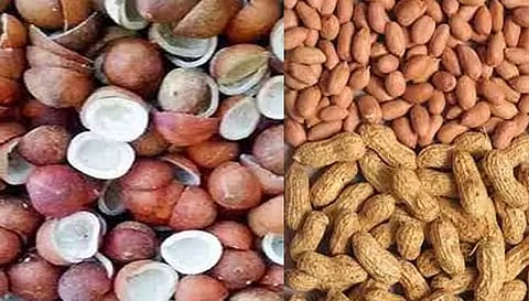 கொங்கணாபுரம் ஒழுங்குமுறை விற்பனை கூடத்தில்தேங்காய் கொப்பரை, நிலக்கடலை விற்பனை